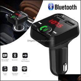 Bluetooth Carkit Carkit Handen Draadloze Bluetooth Fm-zender LCD Mp3-speler Usb-oplader 2.1A Accessoires Auto's Motoren Dhyuv
