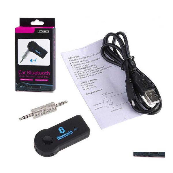 Kit de voiture Bluetooth main sans fil 3.5Mm Aux O Edup V 3.0 Transmetteur Fm Récepteur de musique stéréo A2Dp Mtimedia Adaptateur Drop Delivery Mobi Dh6Tu