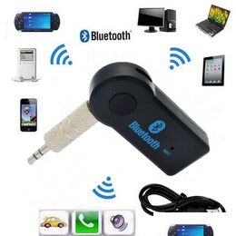 Bluetooth -autokit Hands 3,5 mm Streaming Stereo Wireless Aux O Muziekontvanger MP3 USB V3.1 EDR Player Drop Delivery Mobile Motor DHTGZ Toevoegen