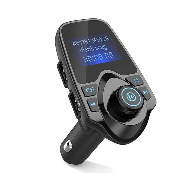 Kit de voiture Bluetooth T11 LCD mains - A2DP 5V 2.1A Chargeur USB Transmetteur FM Modateur sans fil O Lecteur de musique avec livraison directe au colis Au Otnuc