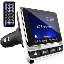 Bluetooth coche MP3 transmisor FM Muisc Player con manos libres inalámbrico Bluetooth Car Kit compatible con tarjeta TF Line-in AUX FM12B