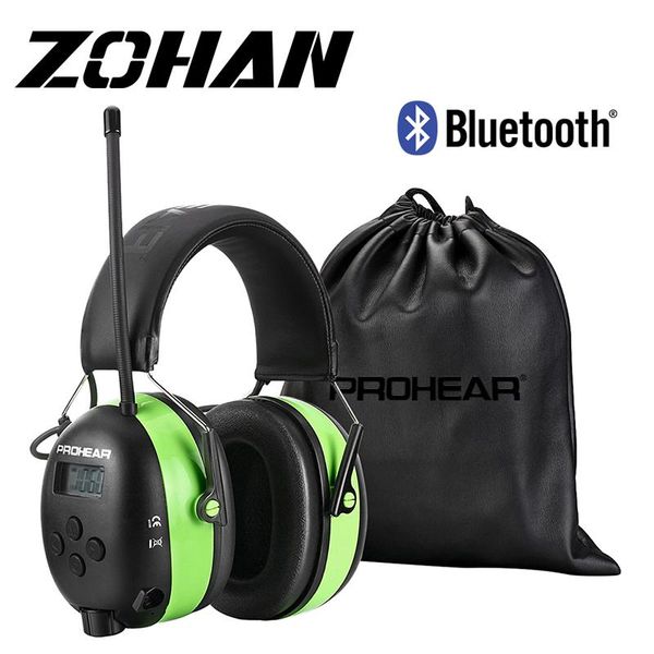 Orejeras Bluetooth Radio FM/AM Auriculares de protección auditiva NRR25dB Orejeras con reducción de Ruido Batería Recargable de 2000 mAh Accesorio táctico