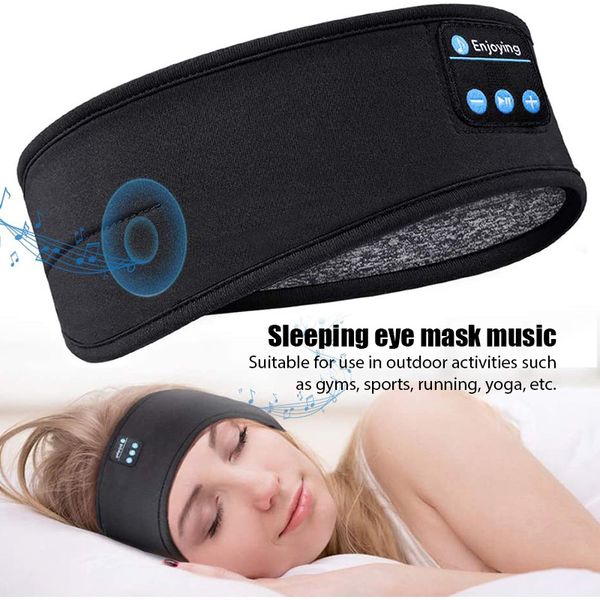 Écouteurs Bluetooth sport bandeau de couchage casque sans fil élastique musique masque pour les yeux BT casque bandeau