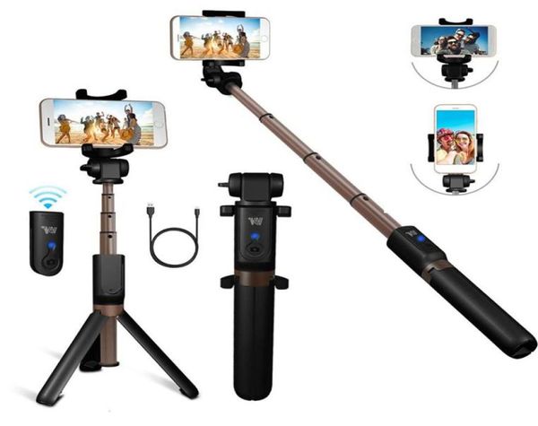 Bluetooth Extendible Selfie Stick con un obturador remoto inalámbrico monopods trípode para iPhone Samsung S10 Huawei Xiaomi Teléfono SM5471702