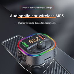 Émetteur Bluetooth FM, adaptateur de voiture sans fil BDM, lecteur de musique MP3, récepteur audio radio FM Cars, QC3.0 Type C 20W PD Fast Charge rapide 3 ports USB Chargeur