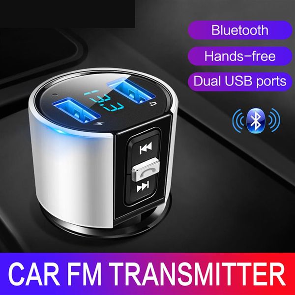 Transmetteur Fm Bluetooth Adaptateur Radio Aux Lecteur Audio Sans Fil Kit De Voiture Mains Modulateur Fm Lecteur MP3 Double Chargeur USB Mains-278r