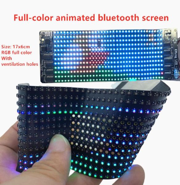 Bluetooth a todo color impermeable RGB RGB Módulo LED flexible 1236 Pixel Matrix Signo Matriz LED LED SN7682452