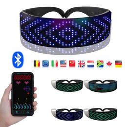 Gafas futuristas con Bluetooth, visera iluminada, accesorio electrónico brillante LED para fiesta, Bar, Festival, gafas luminosas