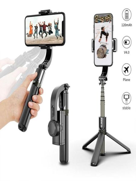 Bluetooth Handheld Gimbal Stabilizer Phone Mobile Phone Stick Stick Stick Stick Selfie Stand Handheld Shelf avec trois pivots7948118