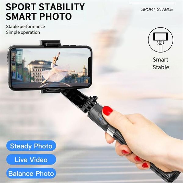 Bluetooth Handheld Gimbal Stabilizer Phone Mobile Phone Stick Stick Stick Stick Selfie Stand Handheld Shelf avec trois pivots2097