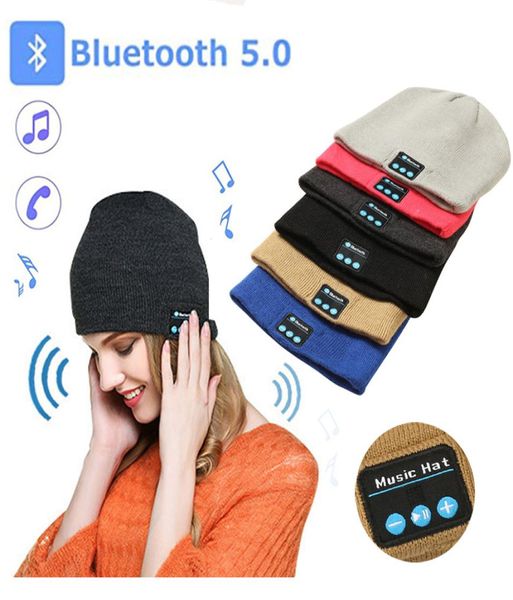 Bluetooth Hat Music Beanie Cap Bluetooth V41 Auricular inalámbrico estéreo Altavoz Micrófono Manos para todos los teléfonos inteligentes Music Hat5493617