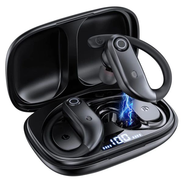 Écouteurs Bluetooth véritables écouteurs sans fil avec chargement sans fil, écouteurs stéréo, micro intégré, casques pour la course à pied sportive