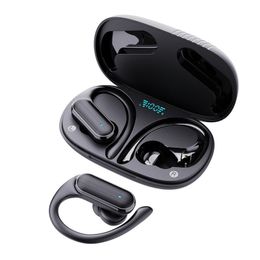 Bluetooth-hoofdtelefoons draadloze oordopjes, digitale display sport oordopjes met oorhaak, premium deep bass IPX5 waterdichte oortelefoons oortelefoons voor iOS Android