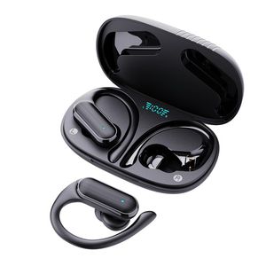Bluetooth-hoofdtelefoons draadloze oordopjes, digitale display sport oordopjes met oorhaak, premium diepe bass IPX5 waterdichte oortelefoons oortelefoons voor mobiel