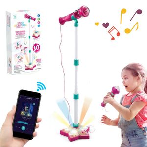 Bluetooth Karaoke Microphone pour enfants micro avec stand music instrument toys éducatif jouet anniversaire cadeau pour fille boy 240529