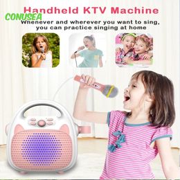 Bluetooth Kids Wireless Music Player Childrens Karaoke Singing Machine Toy haut-parleur pour garçons Girl Party Gift Light Support TF 240514