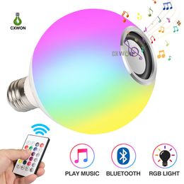 12W Bluetooth LED-lampen Licht Muziek Afspelen RGBW DIFIBE DRAADIGE E27 LAMP LAMP MET 24KEYS OP