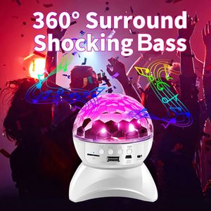 Bluetooth led DJ Disco lumière contrôle du son lumières de scène RGB magique boule de cristal lampe projecteur effet lampe lumière fête de noël USB/TF/FM