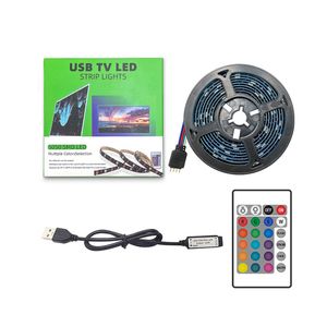 Bluetooth LED Strip Lights 16.4ft 24 toetsen Remote Controlle Kleur Verandering 5050 RGB 150 LEDS LICHT STRIPS DIY KIT Home Slaapkamer Keukendecoraties Usalight