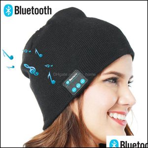 Bluetooth Musik Beanie Hut Wireless Smart Cap Headset Kopfhörer Lautsprecher Mikrofon Hände Opp Beutel Paket CCA Drop Lieferung 2021 Caps Hüte