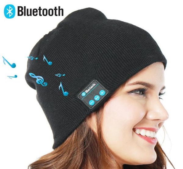 Bluetooth Musique Bonnet Chapeau Sans Fil Smart Cap Casque Casque Haut-Parleur Microphone Mains Musique Chapeau OPP Sac Paquet CCA9840047