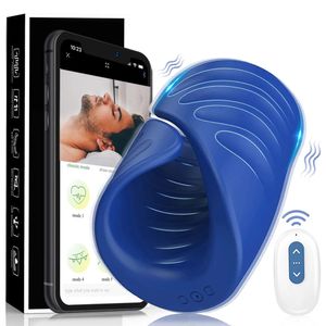 Bluetooth Pene Vibrator for Men Masturbator Sex Machine Pene Delay Trainer Glanes Glanes Massager Masculino Sexo para adultos 240417