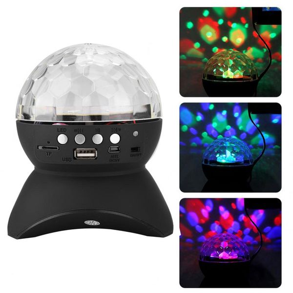Lámpara de proyector con Bluetooth, luz led para DJ, discoteca, Control de sonido, luces de escenario, lámpara de bola de cristal mágica RGB, fiesta de Navidad, USB /TF/FM