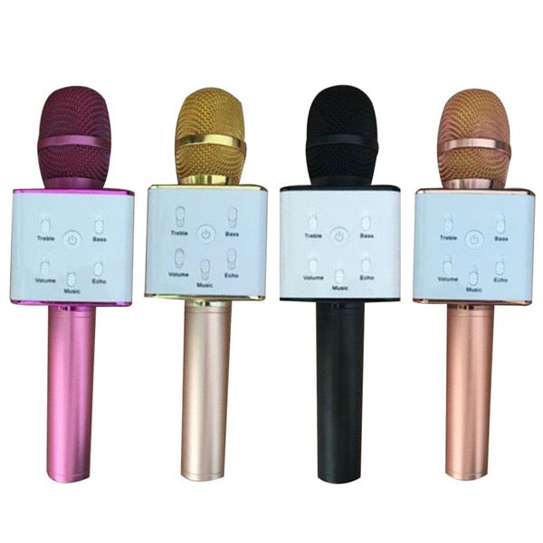 Bluetooth Q7 Microphone sans fil Haut-parleur karaoké Version haut de gamme Mic KTV Player Phone Mike Pour Computer Stage Conference + boîte de vente au détail