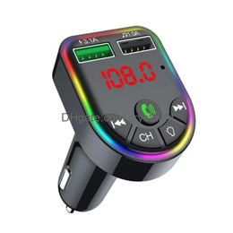 Bluetooth-ontvanger F5 Colorf Omgevingslicht Spanningsdetectie Handen- Auto-accessoires Oplader Mp3-speler