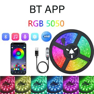 Bluetooth RGB Led Strip Licht 5050 Luces LED String USB Tape Diode Lint Voor Kamer TV Backlight Neon Lamp