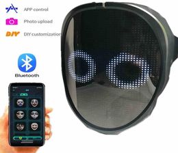 Bluetooth RGB Light Up LED masque Diy Picture Animation Texte Halloween Christmas Carnival Costume Farty Game Child Masks Deco Gift 24049503