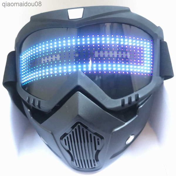 Bluetooth RGB Light Up Party Carnival Led Gafas de esquí DIY LED Gafas Display Board Máscara Pantalla Matrix Regalo Juguetes L230704