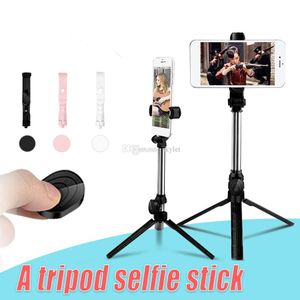 Bluetooth Selfie Stick Mini trípode extensible de mano autorretrato con obturador remoto Bluetooth para iPhone Android en caja