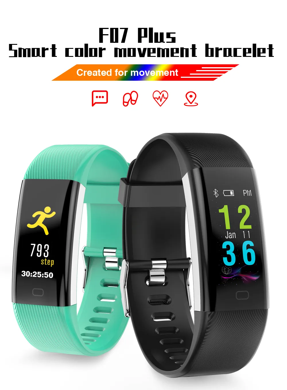 Approvisionnement En Gros Bluetooth Smart Band F07 Plus Écran OLED