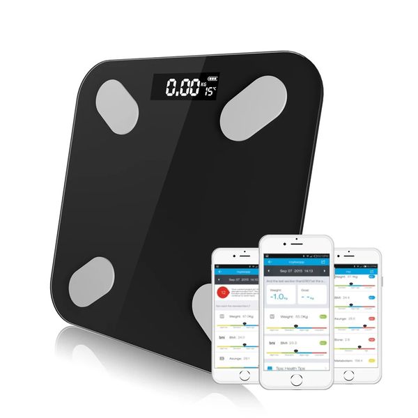 Bluetooth Smart Bathroom Scale de plancher corporel Scale de graisse numérique Moniteur automatique avec App Fitness Health 231221