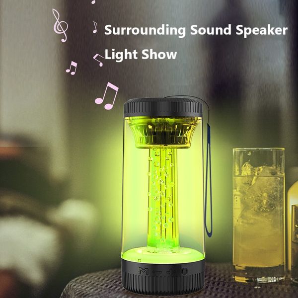 Bluetooth Sound Enceinte avec émission de lumière RVB et cintre, haut-parleur Bluetooth de nuit sans fil, boîte sonore avec effet lumineux dansant