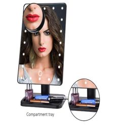 Bluetooth-luidspreker 20 LED's Verlichting Make-upspiegel Tafelblad Make-up Comestic Verstelbare make-upspiegel met 10x vergroting7336873