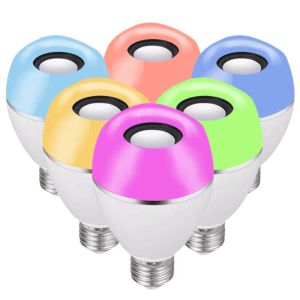 Ampoule LED avec haut-parleur Bluetooth 12W, E27, E26, RGB, blanche, intelligente, musique, avec télécommande 24 touches, 12 LL