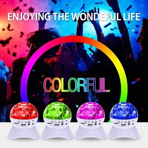 Haut-parleur Bluetooth, contrôleur de lumière de scène, RGB LED, boule magique en cristal, éclairage de fête DJ Club Disco, USB /TF/Radio FM