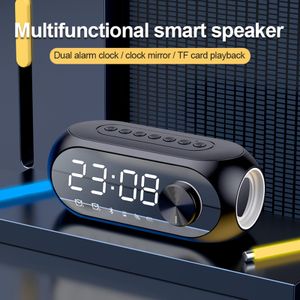 Haut-parleur Bluetooth avec réveil Haut-parleurs sans fil Bluetooth 5.0 Affichage LED Double réveil Prise en charge de la carte TF Radio FM Mode AUX, lecteur de musique, décoration de la pièce