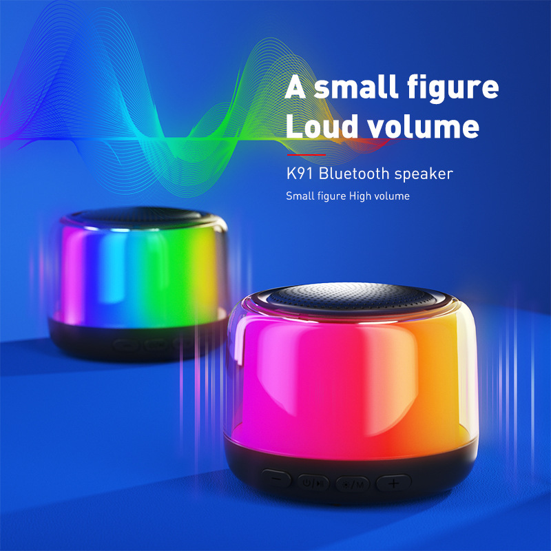 Bluetooth -högtalare med Light Show, RGB Dancing Light with the Music, USB Charge, Support TF Card Play, HD Sound, Mini Speaker for Travel Party Camping Cykling