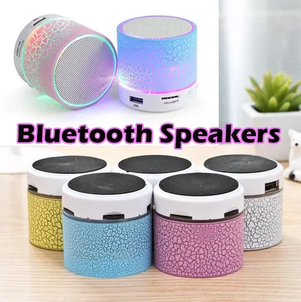 Bluetooth -högtalare LED A9 S10 trådlöst högtalare Händer Portable Mini Loudspeaker Gratis TF USB FM Support SD Card PC med MIC