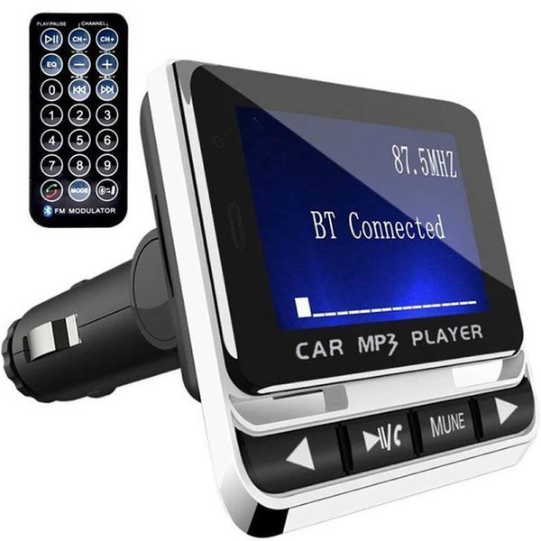 Transmisores Bluetooth Transmisor MP3 FM Muisc Player con manos libres inalámbrico Bluetooth Car Kit Compatible con tarjeta TF Line-in AUX