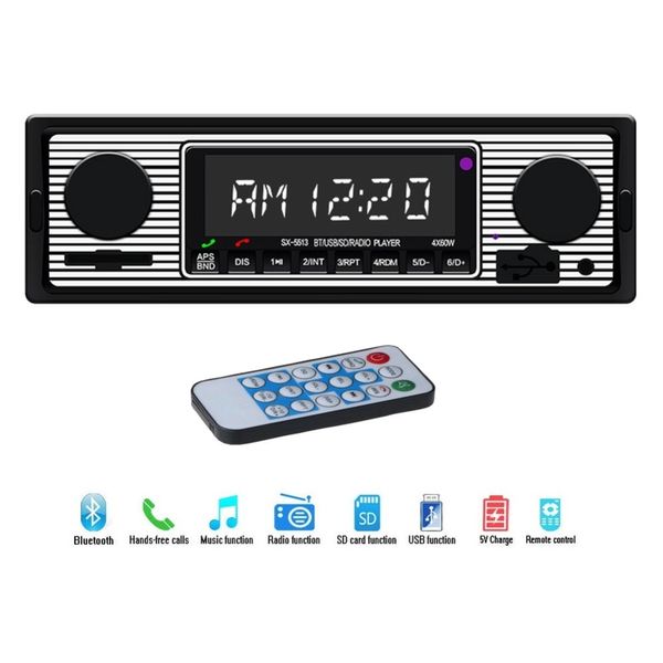 Bluetooth Vintage autoradio lecteur MP3 stéréo USB AUX classique voiture stéréo Audio véhicule intégré autoradio lecteur MP3