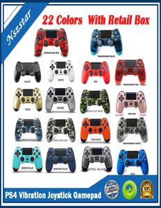 Bluetooth Wireless Controller voor PS4 Vibration Joystick Gamepad Game Handle Controllers voor Play Station zonder logo met Retail1439125