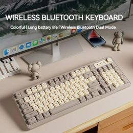 Clavier sans fil Bluetooth PC 98 clavier sans bruit PBT commutation double mode bureau maison match ordinateur portable téléphone tablette pour MacBook 240304