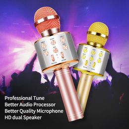 Bluetooth Draadloze Microfoon Kid Toys WS-858 Handheld Karaoke Mic USB KTV-speler Bluetooth Speaker Record Music Microfoons