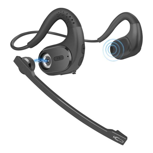 Bluetooth con micrófono extraíble, auriculares inalámbricos con cancelación de ruido, teléfonos, ordenadores portátiles, PC, auriculares abiertos para reuniones de oficina y correr