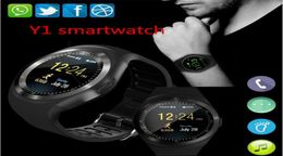 Bluetooth Y1 montre intelligente Reloj Relogio Android montre-bracelet intelligente appel téléphonique SIM TF caméra synchronisation Bracelet intelligent pour iOS Android Phone6586354