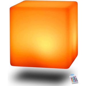Blueye 16 -inch LED -kubusstoel Licht met afneembare opladen Draadloze afstandsbediening bij de bijzettafeltje - 16 RGB Color Cube -stoel voor volwassen huizentuin Party Decoratie